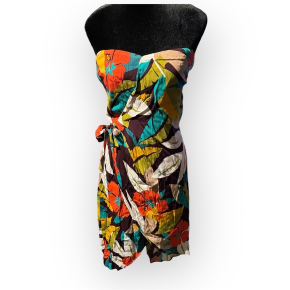 ASTR the Label Josefina Plum Purple Print Strapless Dress- NWOT size L - Picture 7 of 7